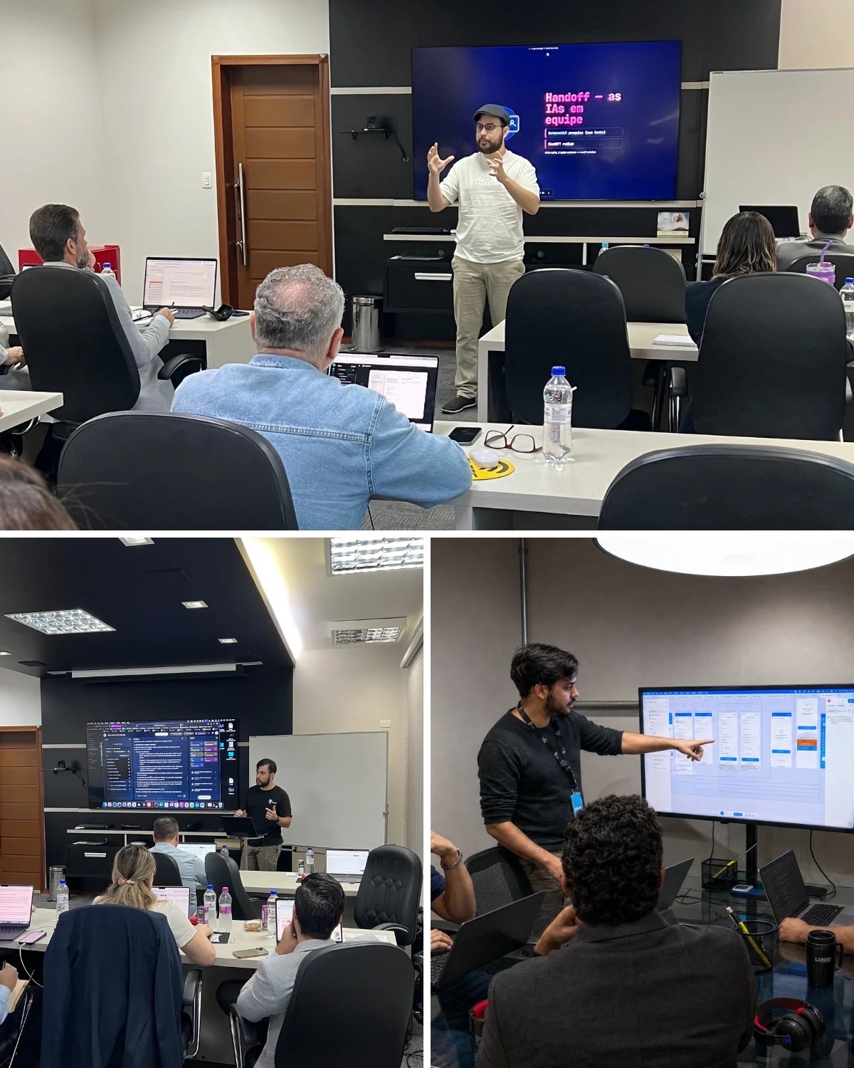 Momentos de uma imersão da Navit: apresentação em sala e trabalho em grupo